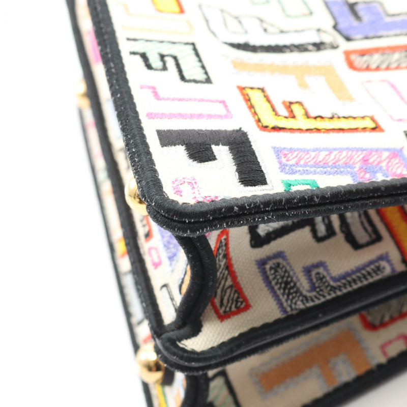 FENDI Peekaboo ISeeU 單肩包 帆布 皮革 白色 黑色 多色 二手-4