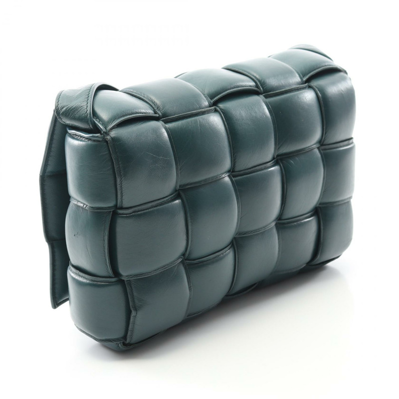 BOTTEGA VENETA Padded Cassette Intrecciato 單肩包 皮革 綠色 二手 女士-1