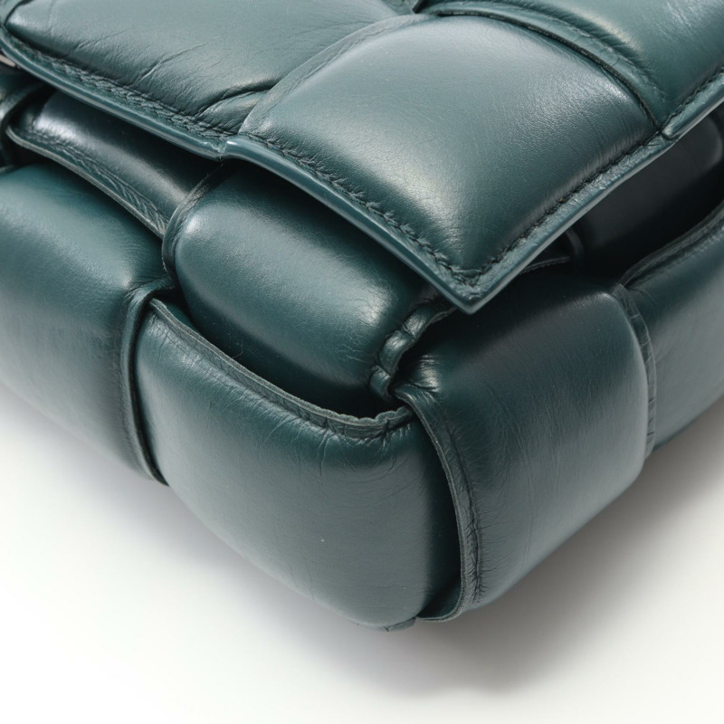 BOTTEGA VENETA Padded Cassette Intrecciato 單肩包 皮革 綠色 二手 女士-5