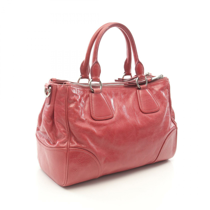 Miu Miu VITELLO SHINE 2Way 單肩包 手提包 5BA091 皮革 紅色 二手 女款-1