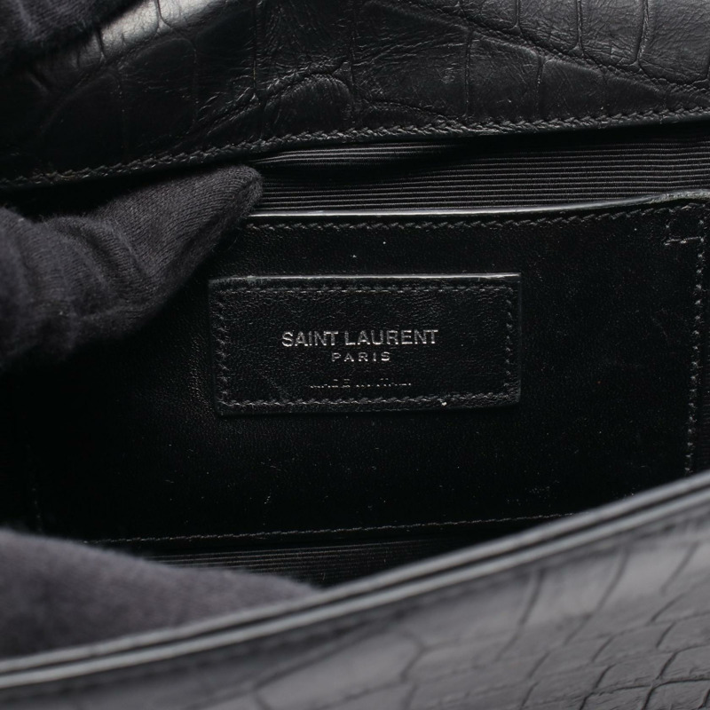 SAINT LAURENT PARIS kate 流蘇中型單肩包 皮革 黑色 二手 女士-3