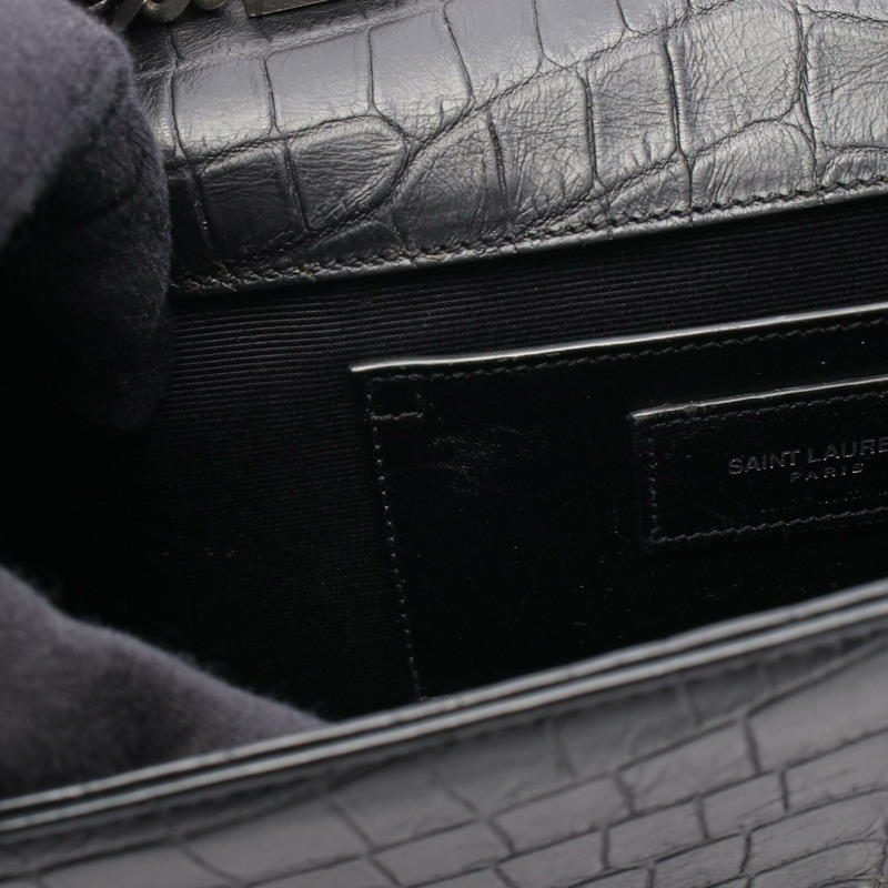 SAINT LAURENT PARIS kate 流蘇中型單肩包 皮革 黑色 二手 女士-4
