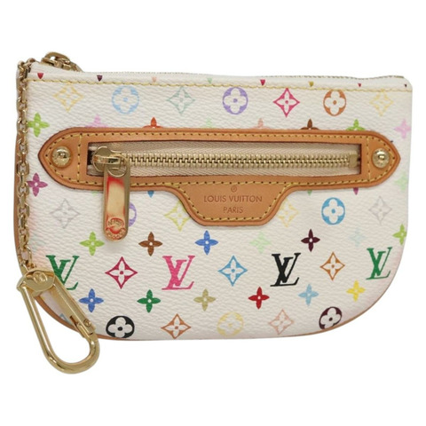 路易威登 Monogram 多色 Pochette MM 手拿包 白色 M60028 LV 正品 134908V