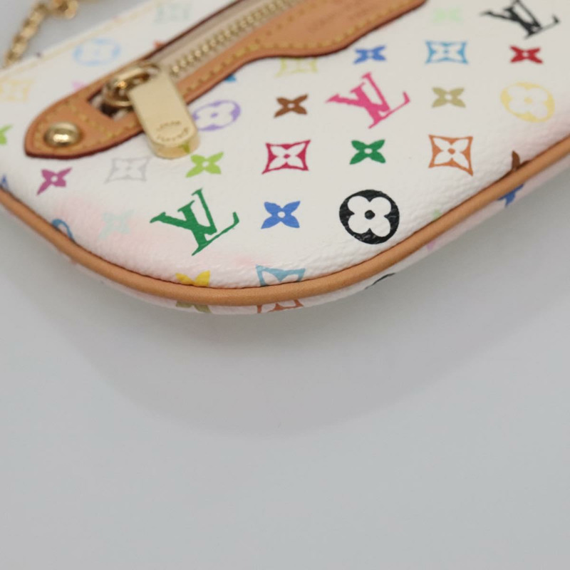 【日本直送】路易威登 Monogram 多色 Pochette MM 手拿包 白色 M60028 LV 正品 134908V-13
