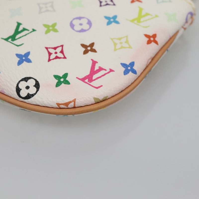 【日本直送】路易威登 Monogram 多色 Pochette MM 手拿包 白色 M60028 LV 正品 134908V-14