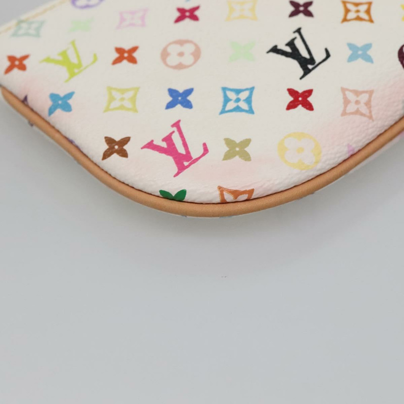 【日本直送】路易威登 Monogram 多色 Pochette MM 手拿包 白色 M60028 LV 正品 134908V-15