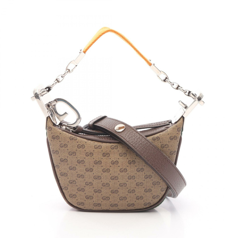GUCCI Micro GG Sherry Line 單肩包 手提包 718512 帆布 皮革 米色 棕色-0