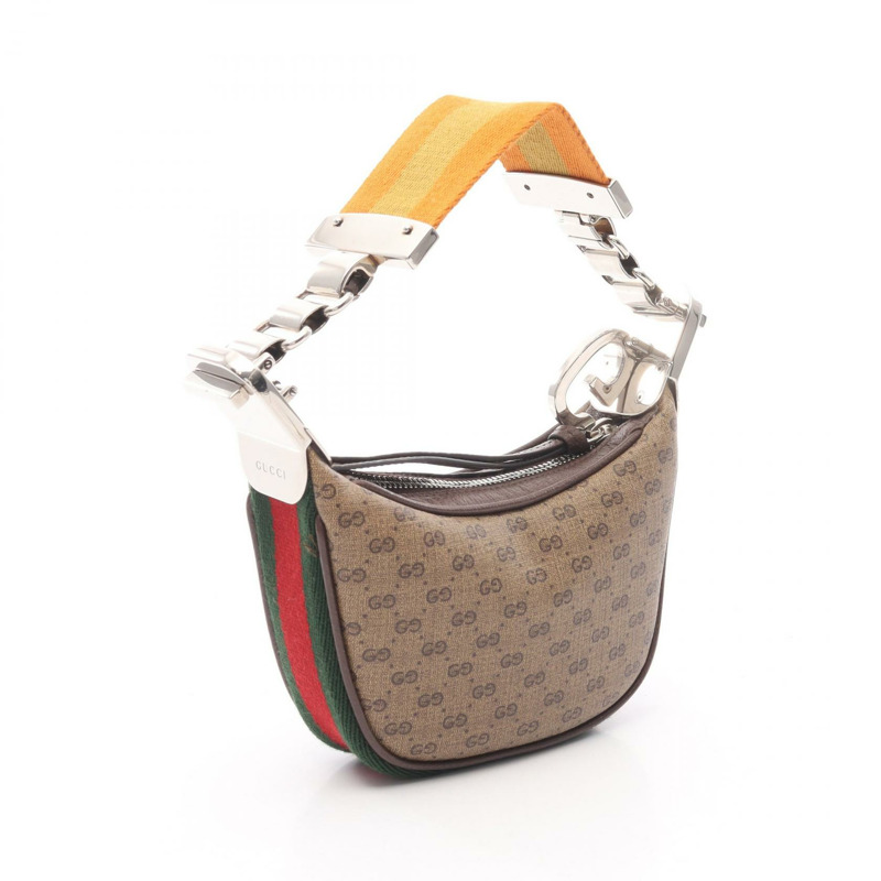 GUCCI Micro GG Sherry Line 單肩包 手提包 718512 帆布 皮革 米色 棕色-1