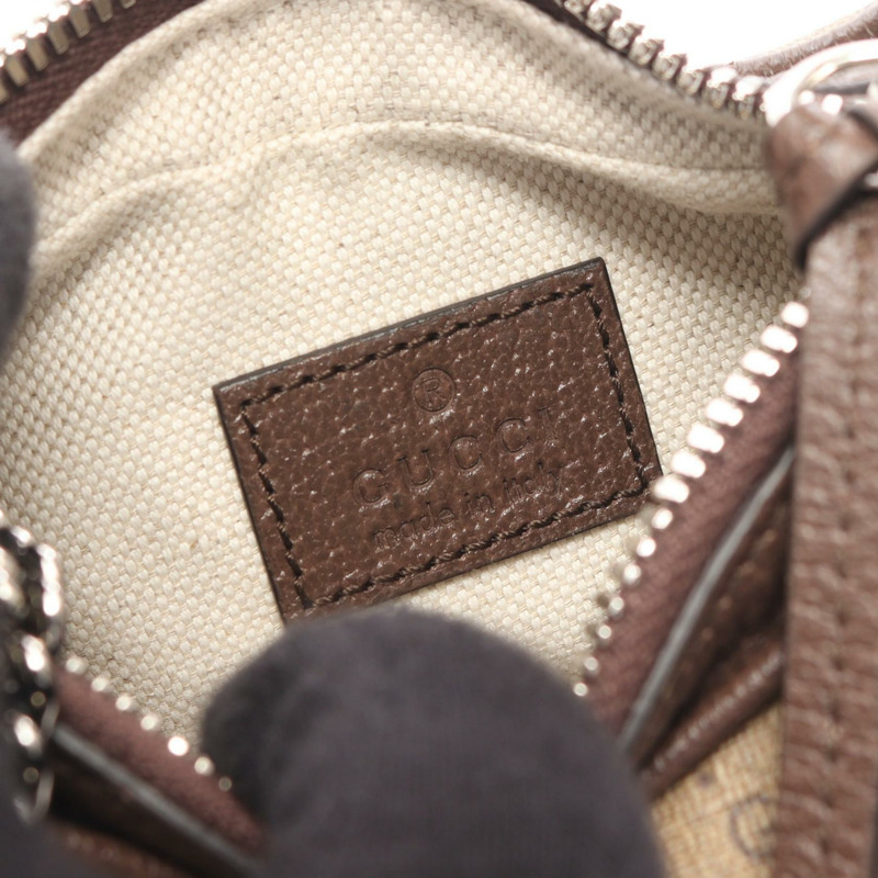 GUCCI Micro GG Sherry Line 單肩包 手提包 718512 帆布 皮革 米色 棕色-3