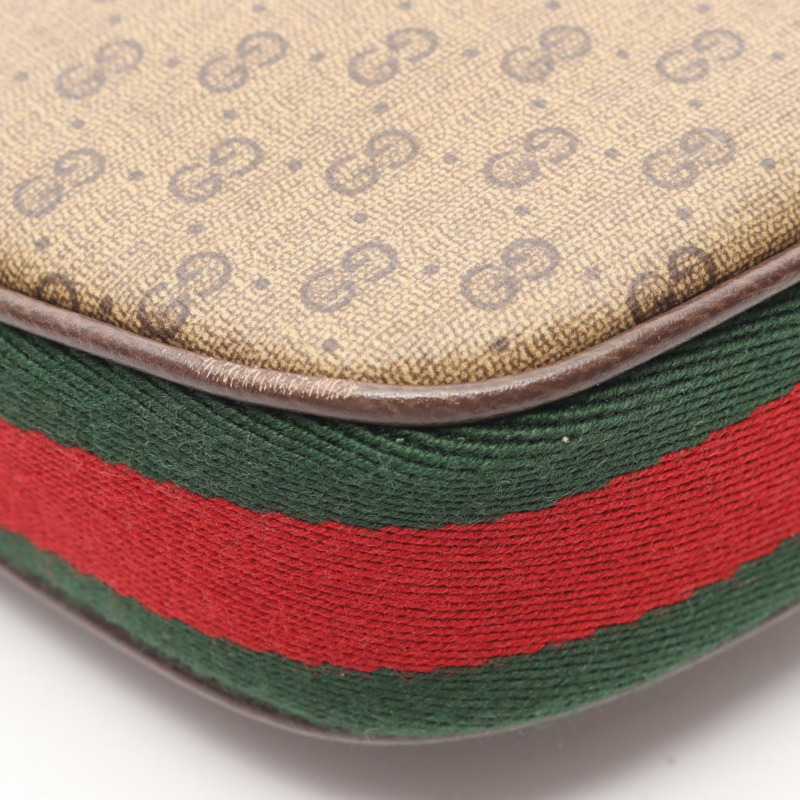 GUCCI Micro GG Sherry Line 單肩包 手提包 718512 帆布 皮革 米色 棕色-4
