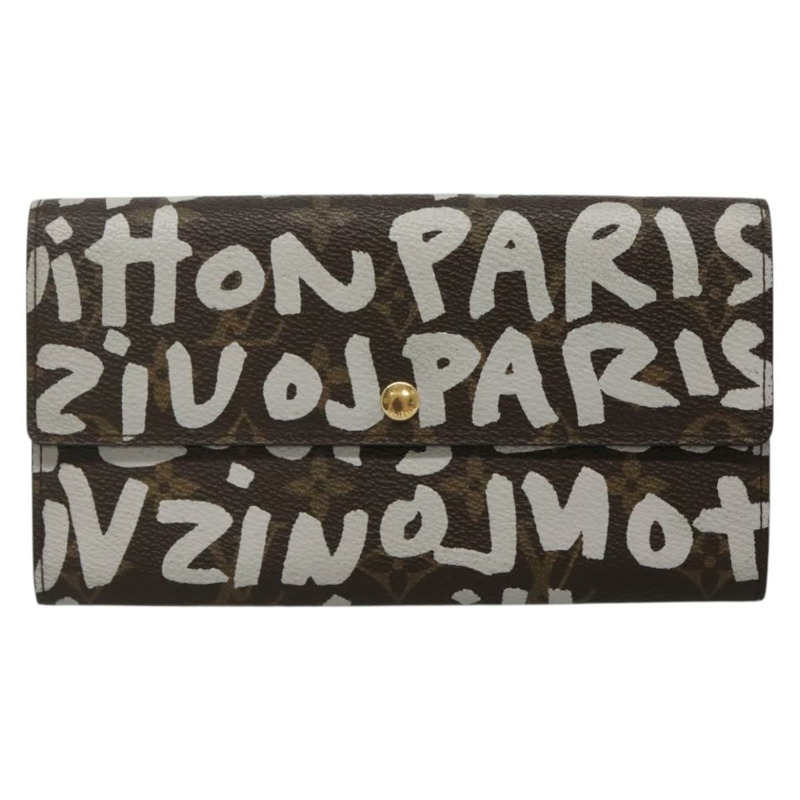 【日本直送】路易威登塗鴉 Porte Monnaie 信用錢包白色 M92189 LV 正品 141687V-12