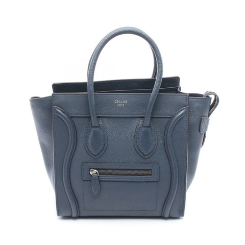 CELINE Luggage 微型購物袋手提包皮革藍色二手女款