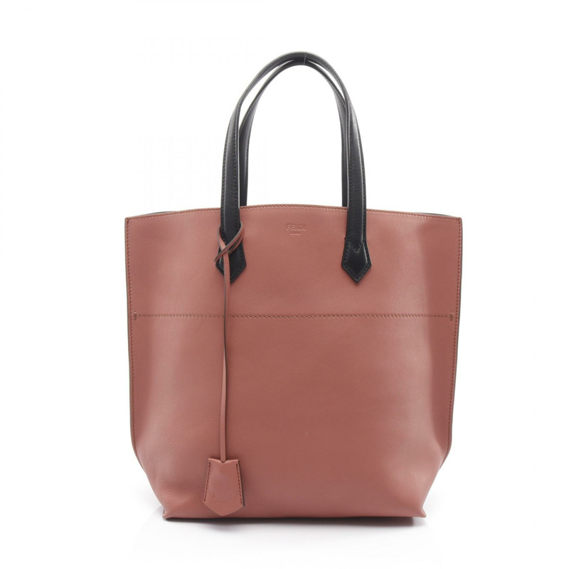 FENDI 多功能購物托特包 手提包 8BH260.P07 皮革 棕色 黑色 二手 女士-0