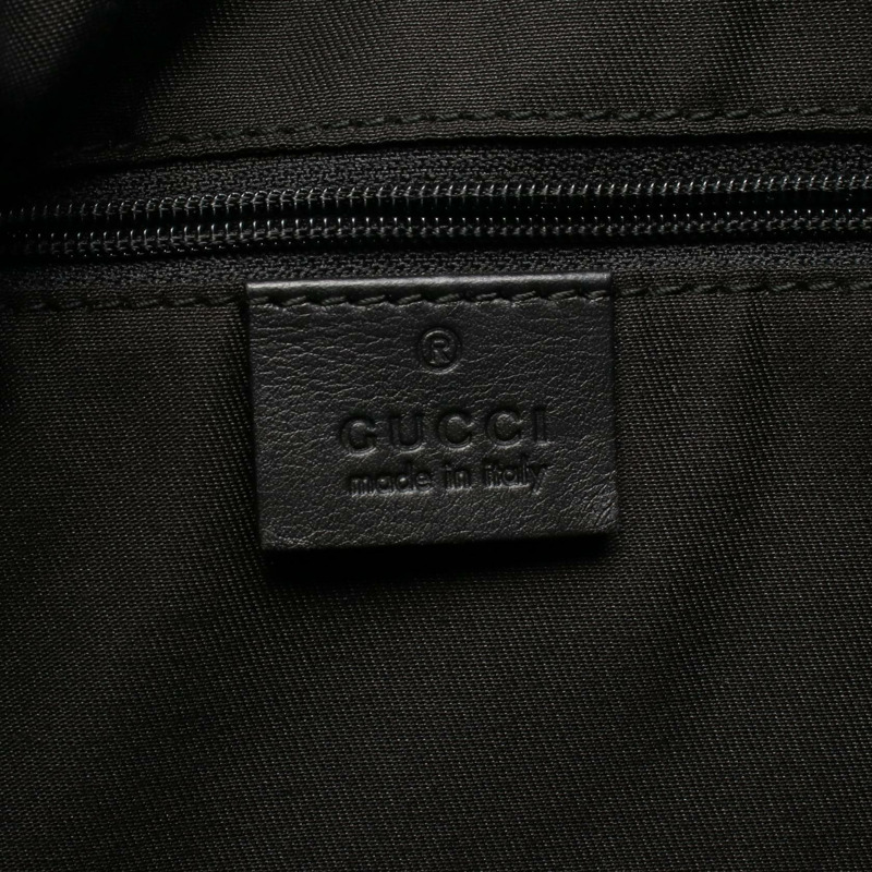 GUCCI Abbey Guccissima 單肩斜背包 203257 黑色皮革 二手 女士-3