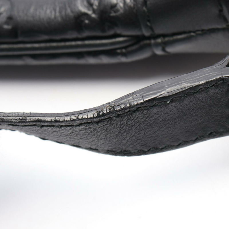 GUCCI Abbey Guccissima 單肩斜背包 203257 黑色皮革 二手 女士-4