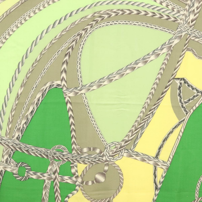 【日本直送】HERMES Carre 140 圍巾「ROBE DU SOIR」羊絨綠色正品 134919M-5