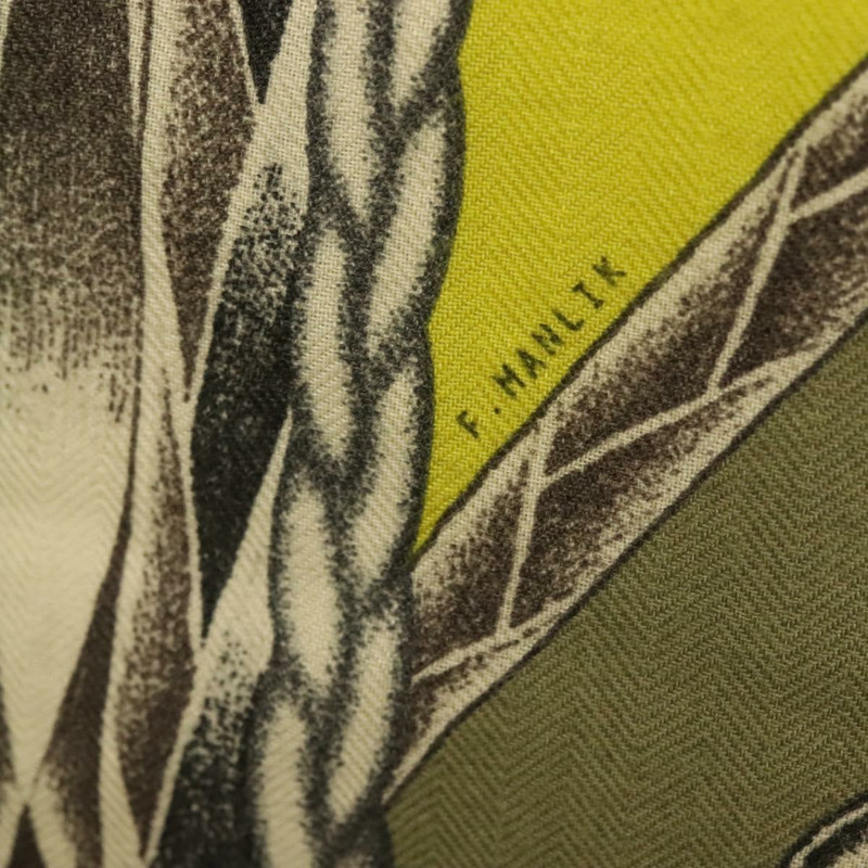 【日本直送】HERMES Carre 140 圍巾「ROBE DU SOIR」羊絨綠色正品 134919M-10