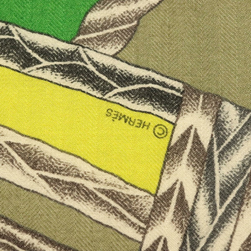 【日本直送】HERMES Carre 140 圍巾「ROBE DU SOIR」羊絨綠色正品 134919M-11