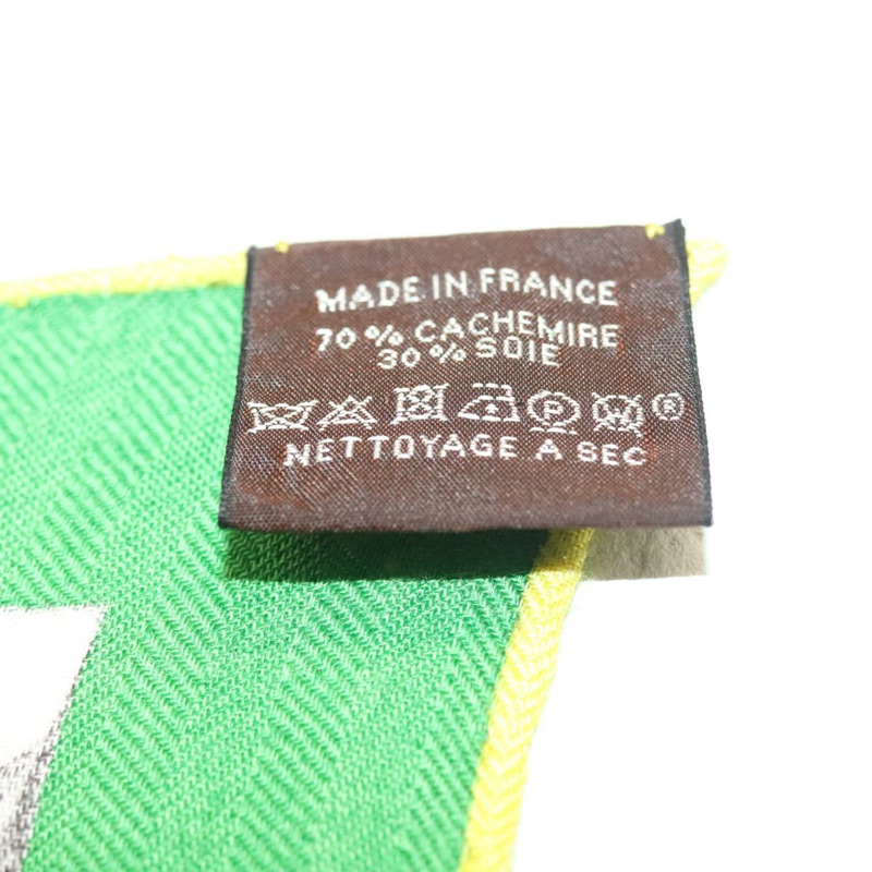 【日本直送】HERMES Carre 140 圍巾「ROBE DU SOIR」羊絨綠色正品 134919M-13