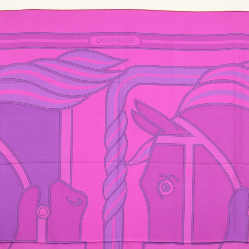 【日本直送】HERMES Carre 140 圍巾「QUADRIGE」絲綢紫色正品 134915M-2