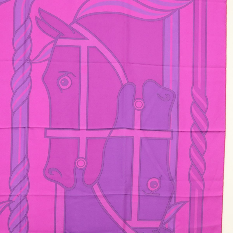 【日本直送】HERMES Carre 140 圍巾「QUADRIGE」絲綢紫色正品 134915M-6