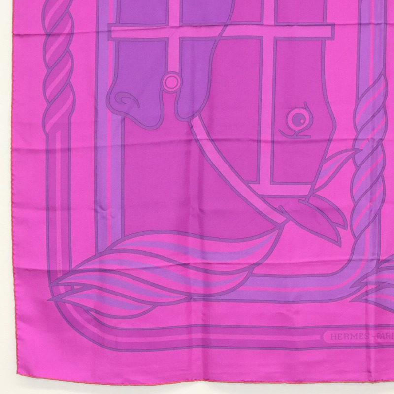 【日本直送】HERMES Carre 140 圍巾「QUADRIGE」絲綢紫色正品 134915M-7
