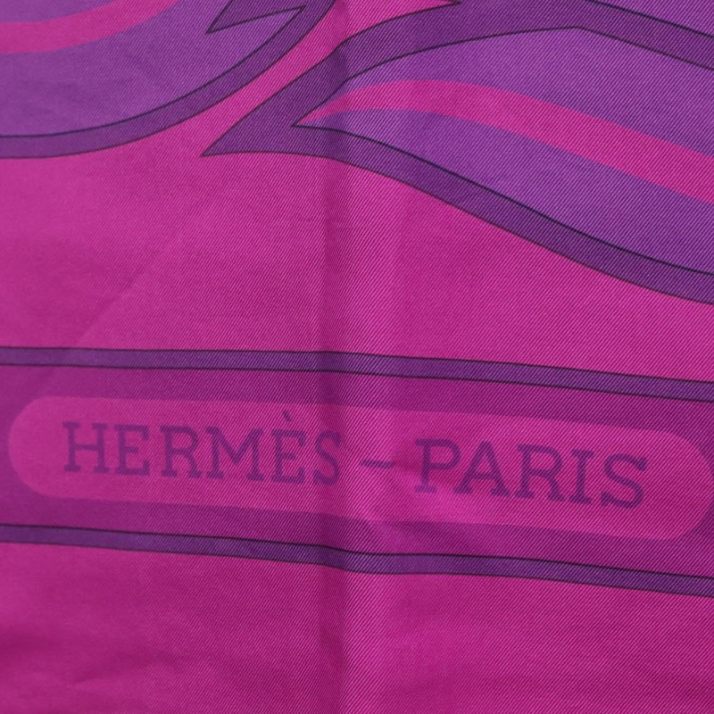 【日本直送】HERMES Carre 140 圍巾「QUADRIGE」絲綢紫色正品 134915M-11