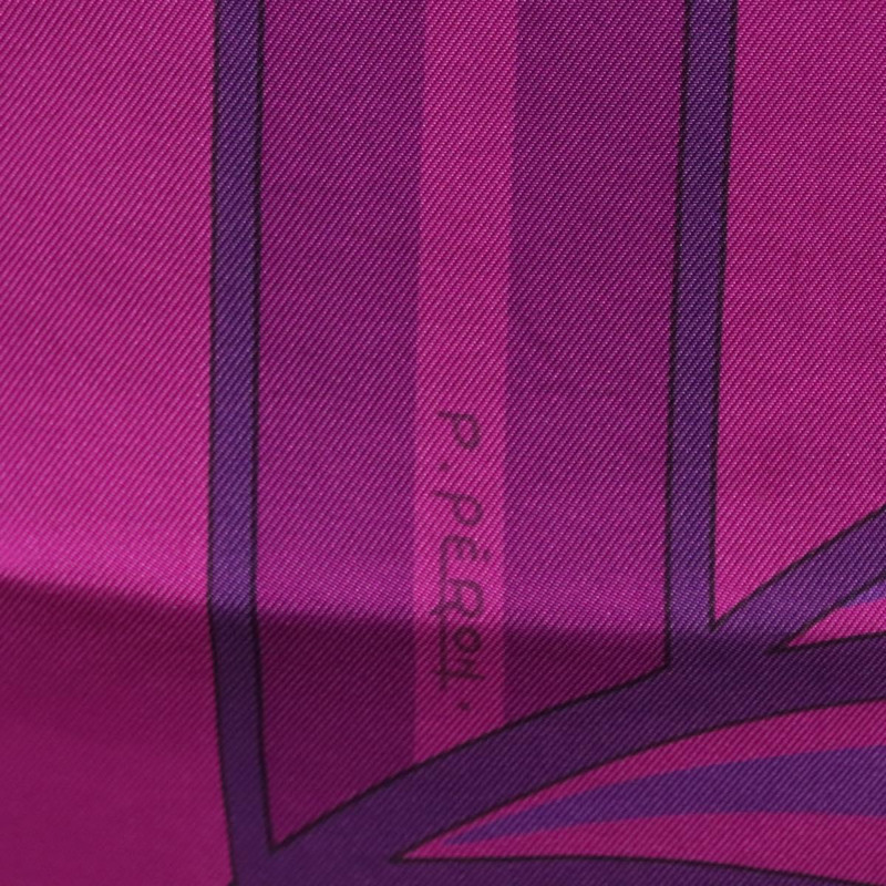 【日本直送】HERMES Carre 140 圍巾「QUADRIGE」絲綢紫色正品 134915M-12