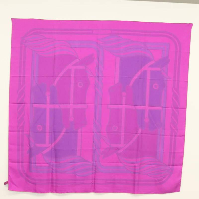 【日本直送】HERMES Carre 140 圍巾「QUADRIGE」絲綢紫色正品 134915M-15