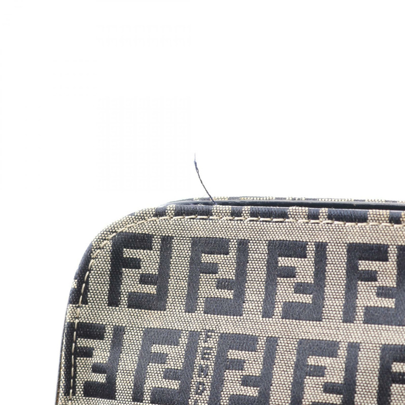 FENDI Zucchino 手提包 帆布 皮革 灰色 海軍藍 二手 女士-9
