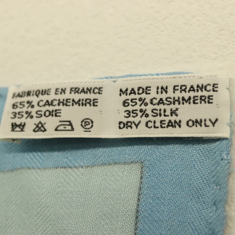 【日本直送】HERMES Carre 140 圍巾「OMBRES ET LUMIERES」羊絨藍色正品 134913M-16