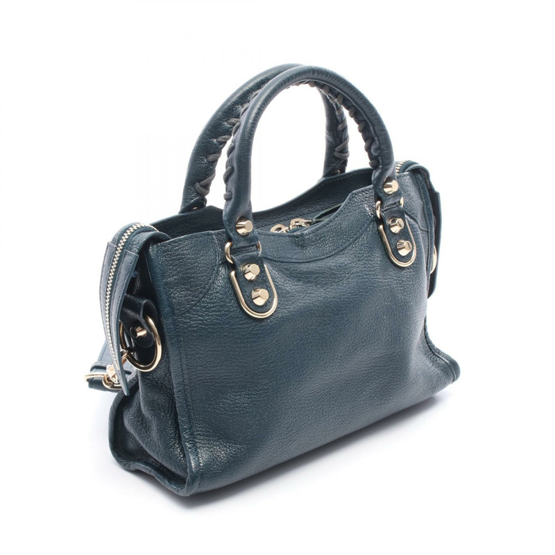 BALENCIAGA 經典金屬邊迷你都會單肩包 390160 皮革 綠色-1