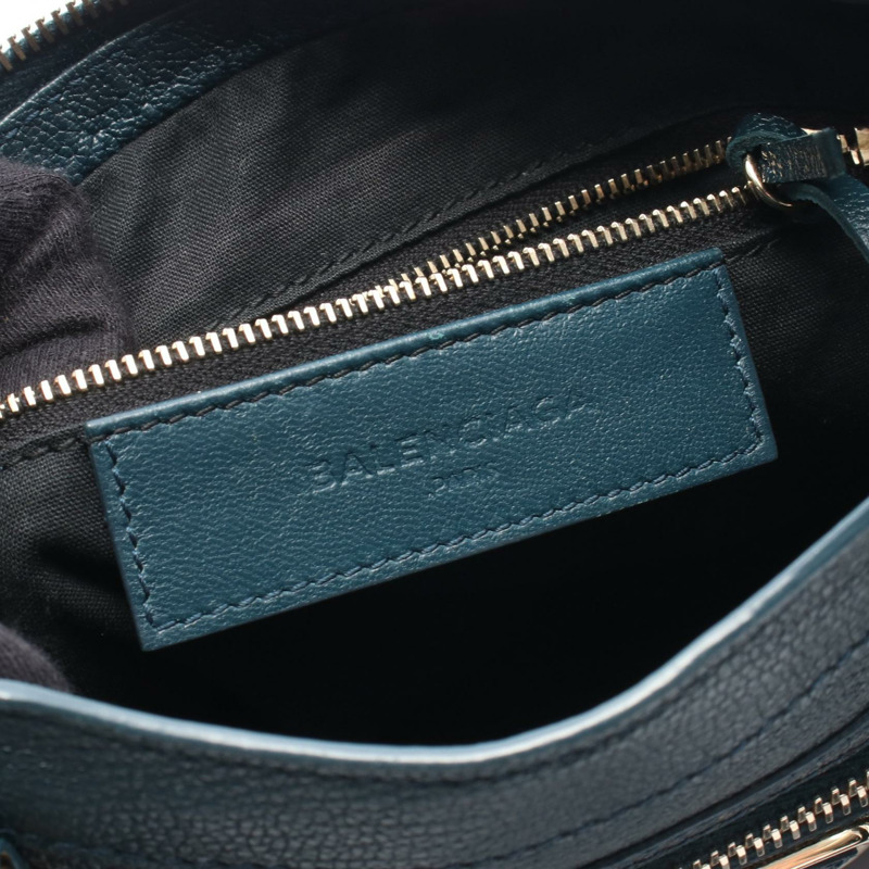 BALENCIAGA 經典金屬邊迷你都會單肩包 390160 皮革 綠色-3