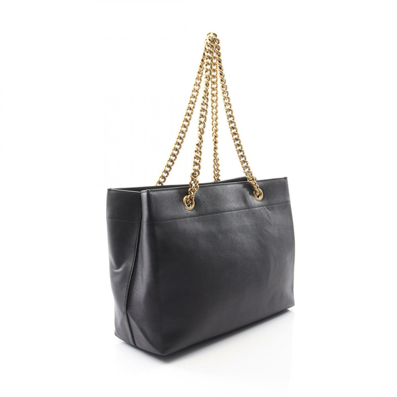 BALENCIAGA DUTY FREE 中型鏈條單肩托特包 760013 皮革 黑色 二手-1