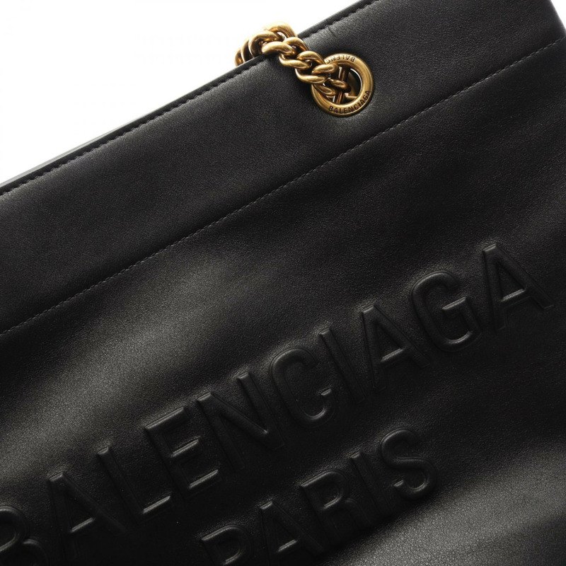 BALENCIAGA DUTY FREE 中型鏈條單肩托特包 760013 皮革 黑色 二手-7