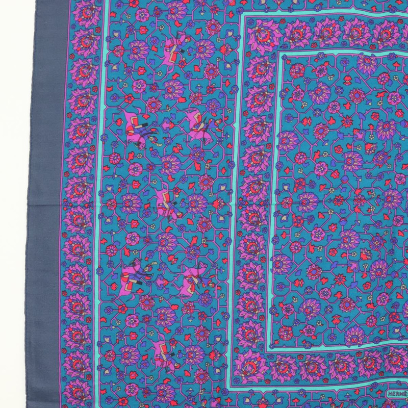 【日本直送】愛馬仕 Carre 140 絲巾 “TABRIZ” 羊絨紫色 Auth 134916M-4