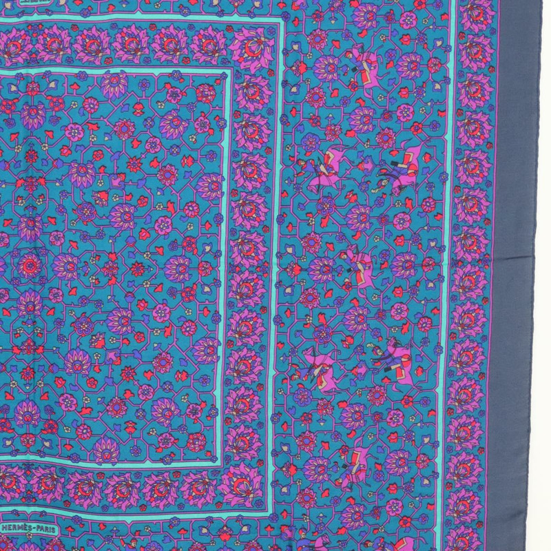 【日本直送】愛馬仕 Carre 140 絲巾 “TABRIZ” 羊絨紫色 Auth 134916M-6