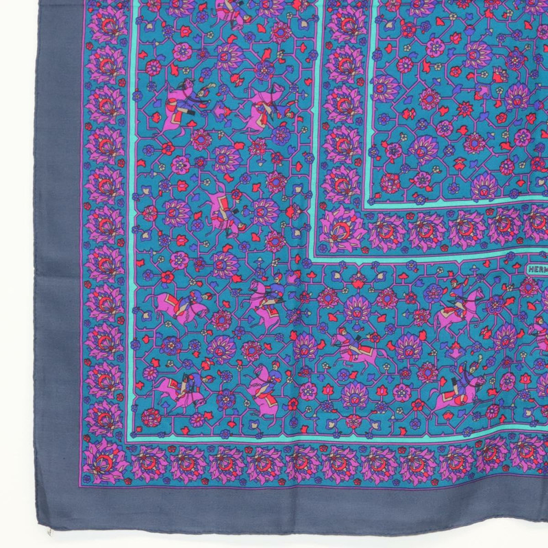 【日本直送】愛馬仕 Carre 140 絲巾 “TABRIZ” 羊絨紫色 Auth 134916M-7