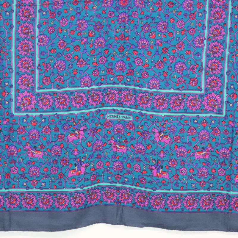 【日本直送】愛馬仕 Carre 140 絲巾 “TABRIZ” 羊絨紫色 Auth 134916M-8