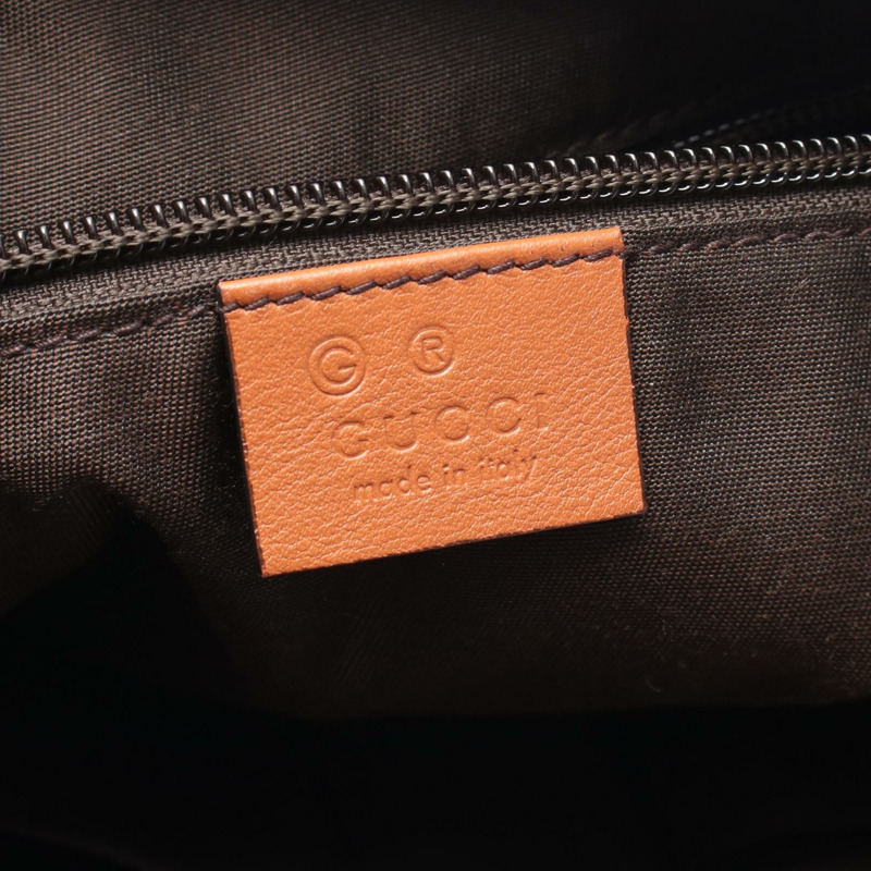 GUCCI Guccissima 斜背包單肩包 374414 皮革 棕色 二手 女士-3