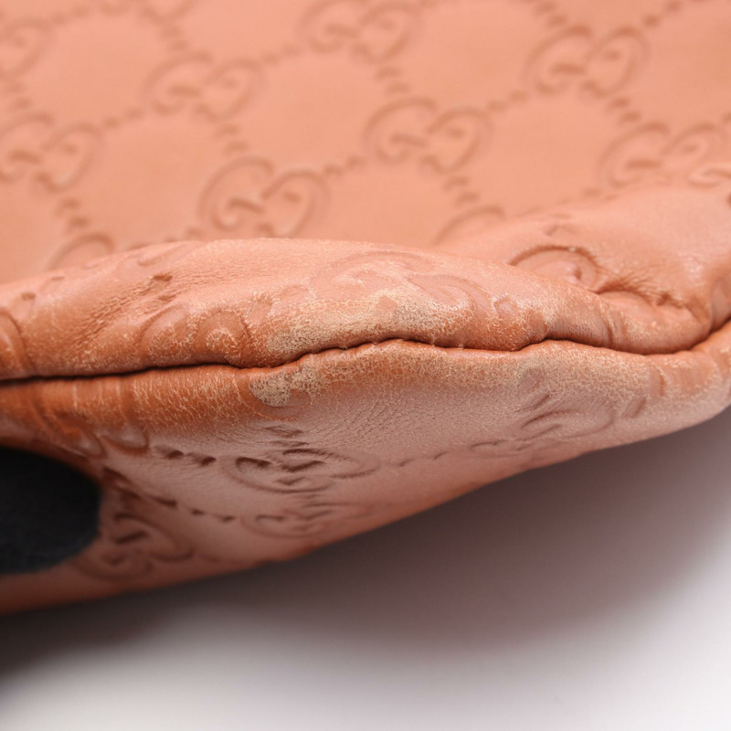 GUCCI Guccissima 斜背包單肩包 374414 皮革 棕色 二手 女士-5