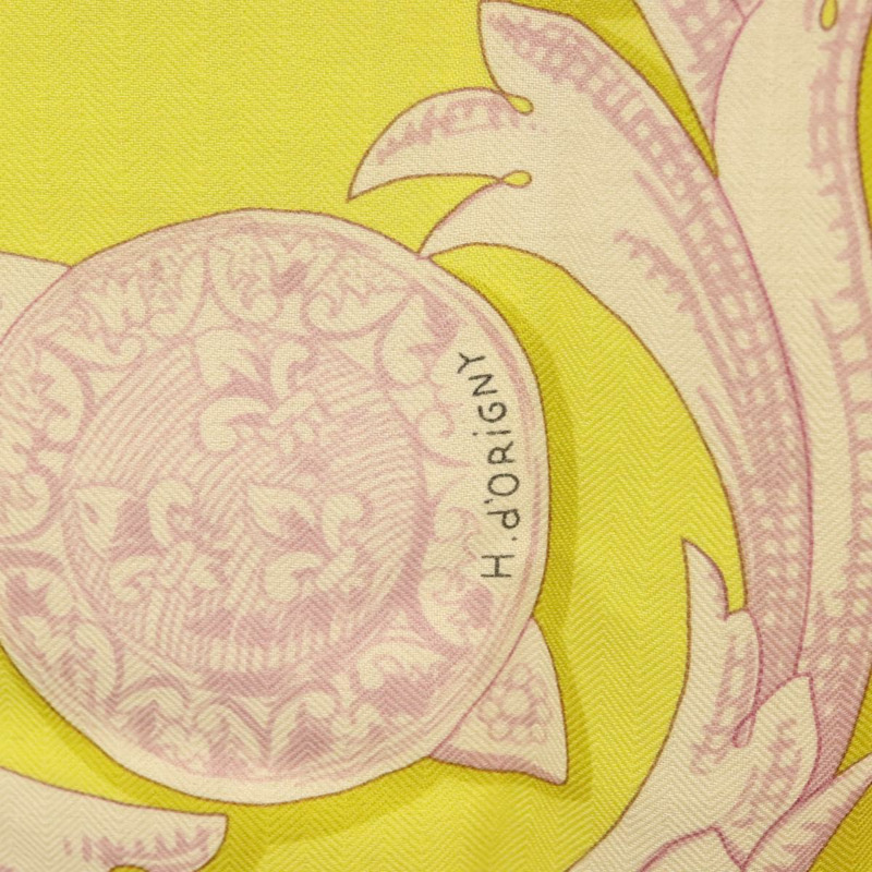 【日本直送】愛馬仕 Carre 140 絲巾 “LE MORS A LA CONETABLE” 羊絨 白色 Auth 134921M-12