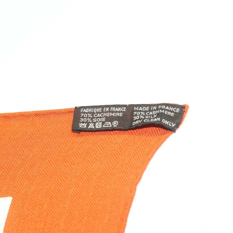 【日本直送】愛馬仕 Carre 140 絲巾 “LE MORS A LA CONETABLE” 羊絨 白色 Auth 134921M-15