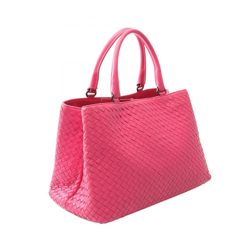 BOTTEGA VENETA Intrecciato 手提包 223377 皮革 粉紅色 二手 女士-1