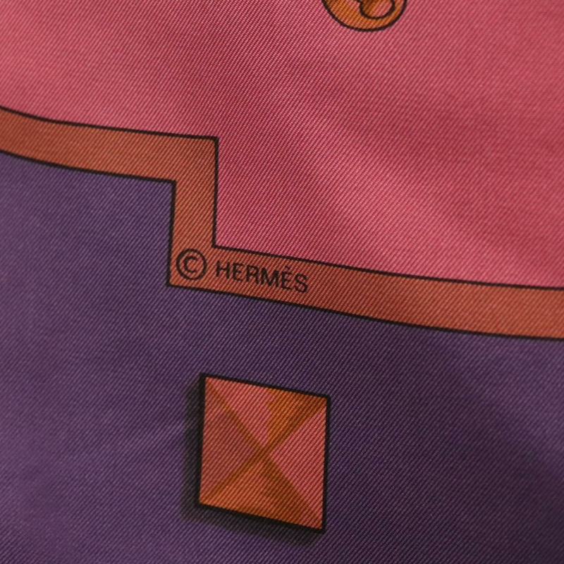 【日本直送】HERMES Carre 140 圍巾「LES CLES」絲綢紫色正品 134914M-10