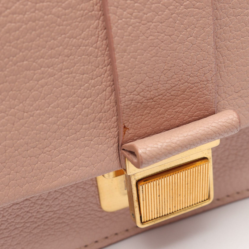 Miu Miu MADRAS Madras 斜背包 5BH609 皮革 粉紅色 二手 女士 GHW-6