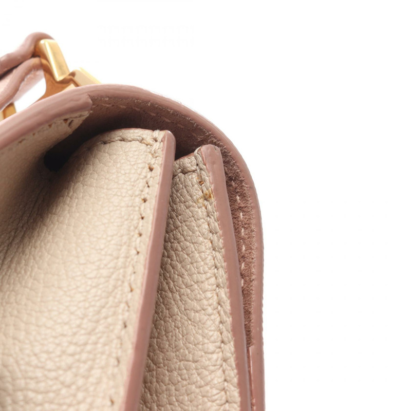 Miu Miu MADRAS Madras 斜背包 5BH609 皮革 粉紅色 二手 女士 GHW-13