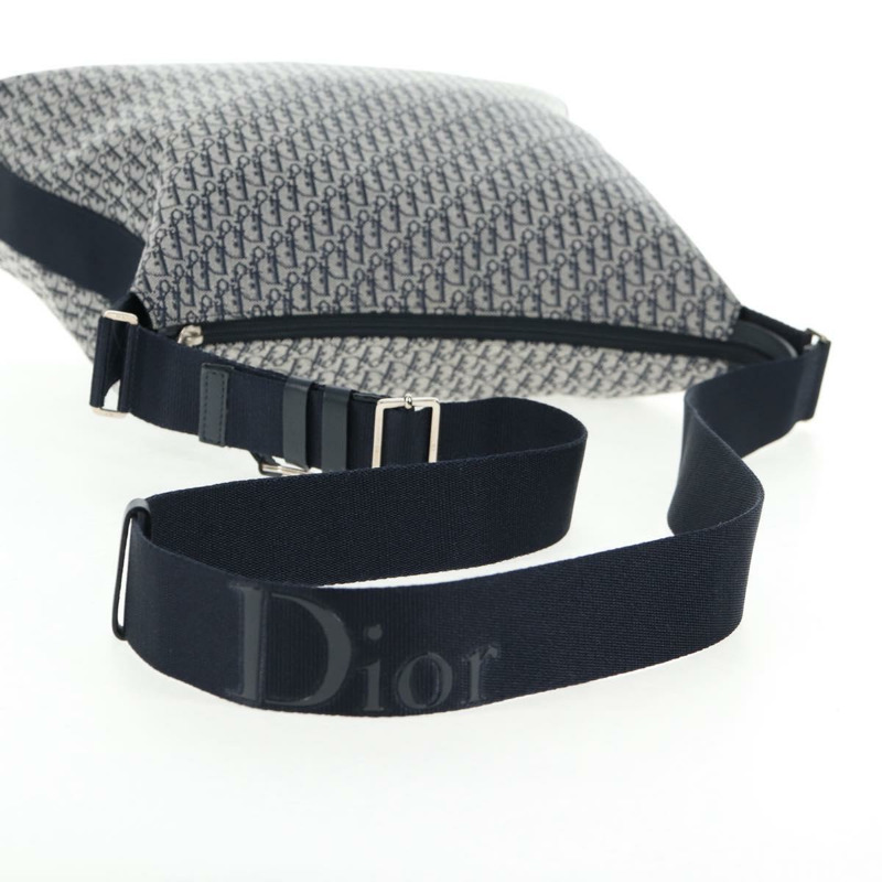 【日本直送】Christian Dior Trotter帆布肩背包 海軍藍 銀色 正品 138077V-6
