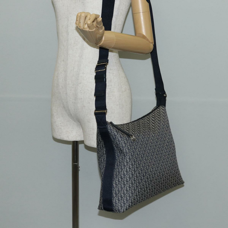 【日本直送】Christian Dior Trotter帆布肩背包 海軍藍 銀色 正品 138077V-25