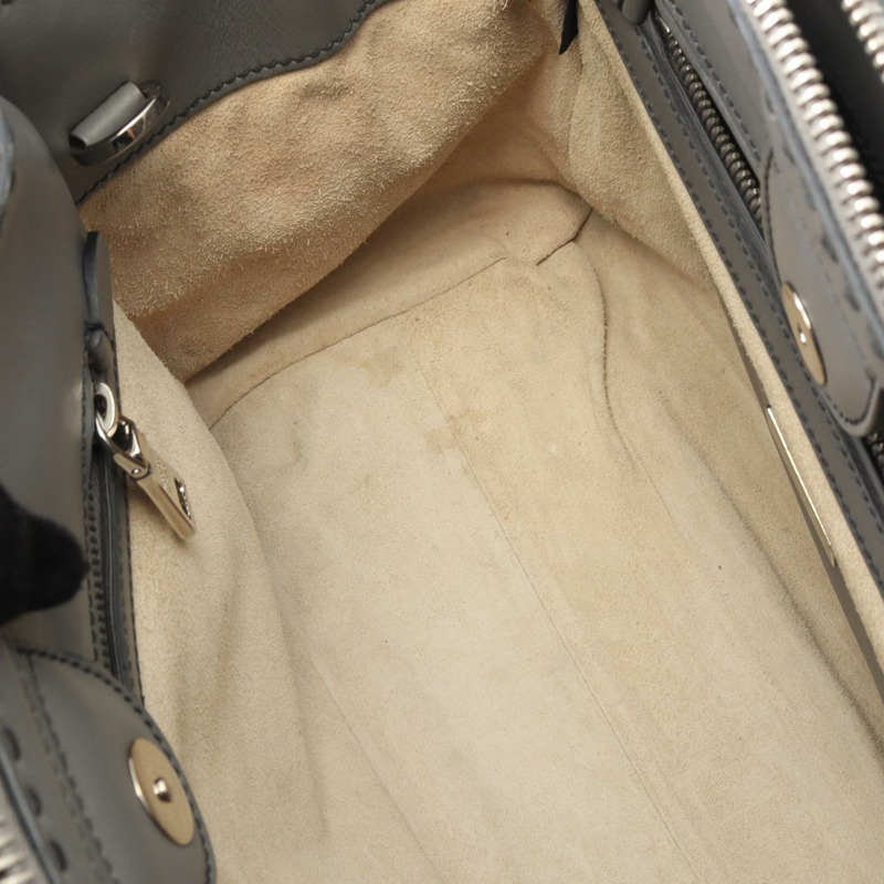 PRADA CITY CALF 單肩托特包 手提包 B2861K 皮革 灰色 二手 女士斜背包-6
